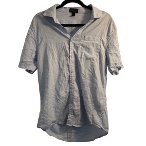 Magaschoni Man Button Down Shirt Light Blue Small Linen Blend Casual Summer